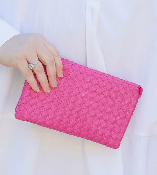 Hot Pink Liz Woven Crossbody