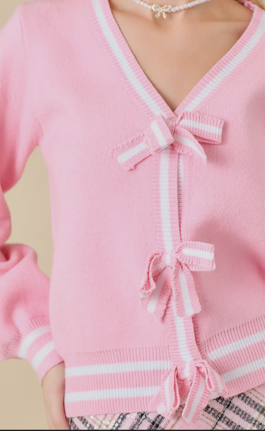 Pink Bow Cardigan