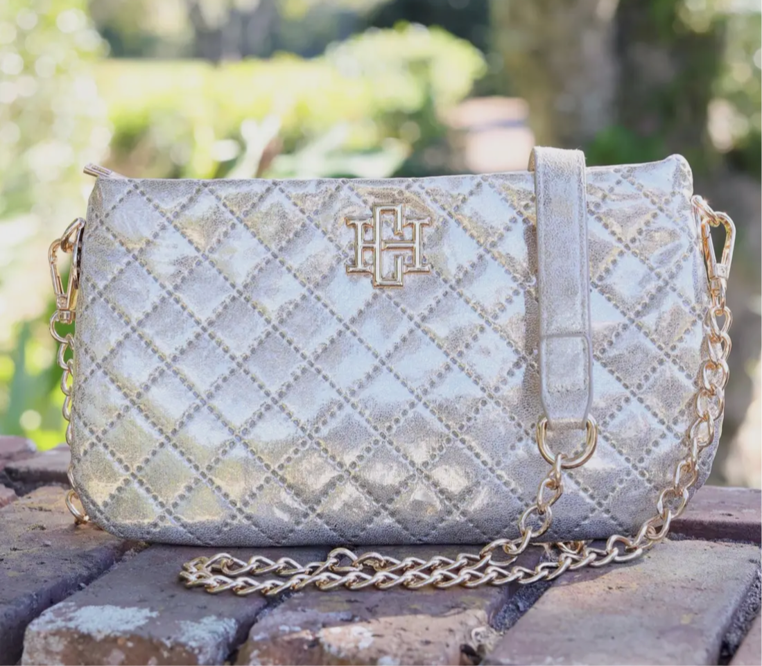 Champagne Quilted Crossbody