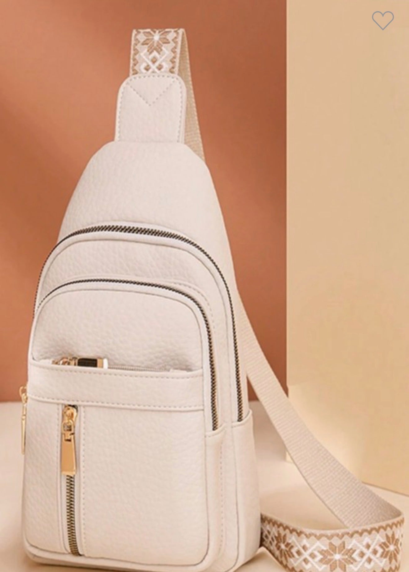 Neutral Vegan Leather Crossbody