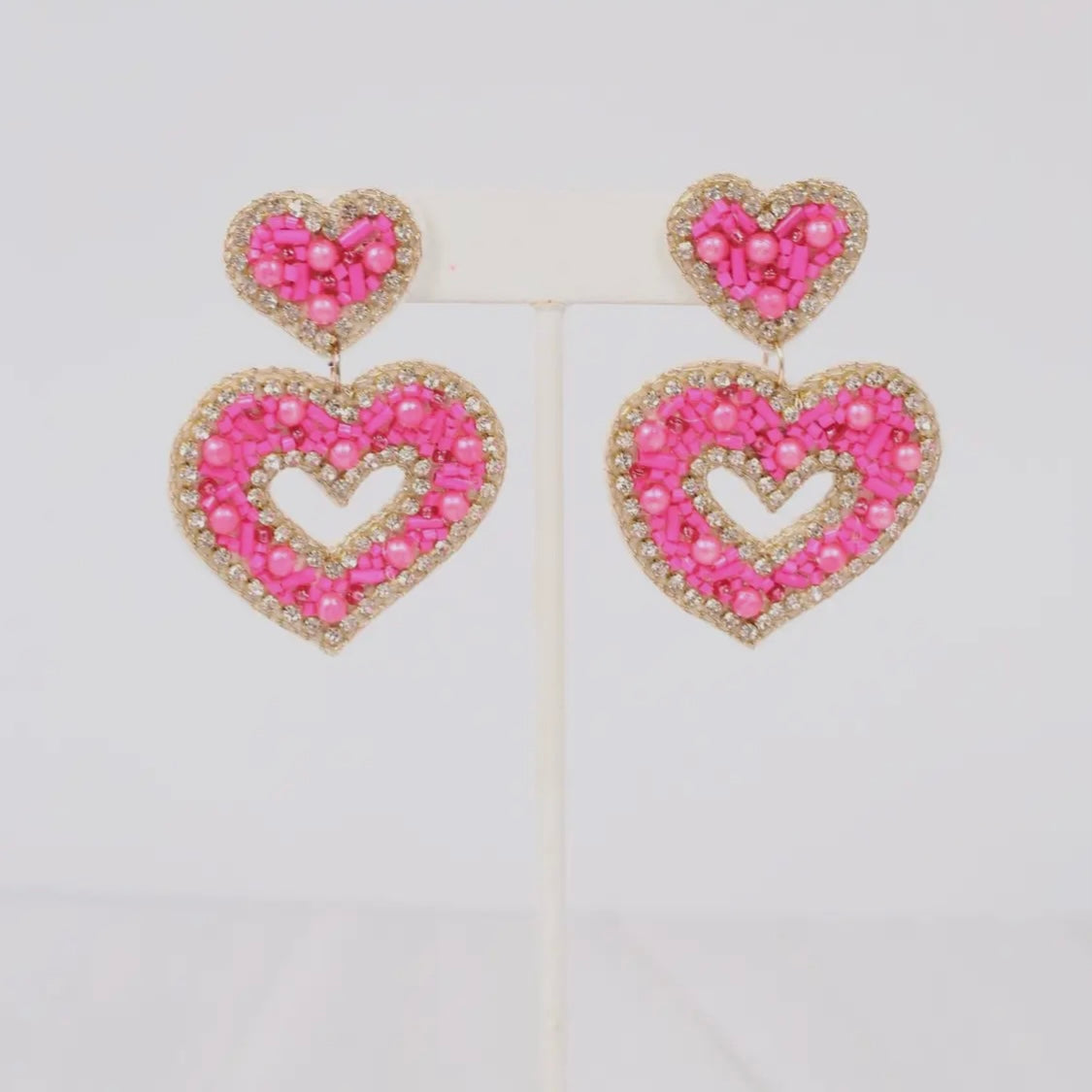 Loving Life Hot Pink Heart Earrings