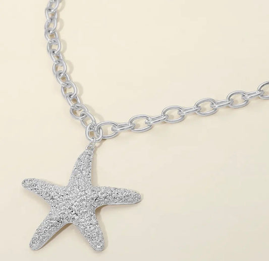 Silver Starfish Necklace