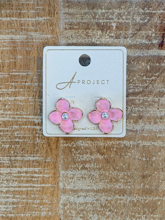 Pink Floral Earring