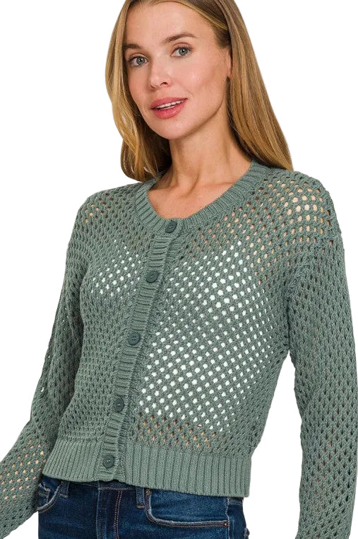 Ash Jade Open Weave Cardigan
