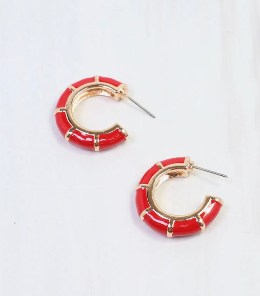 Red Bamboo Earrings