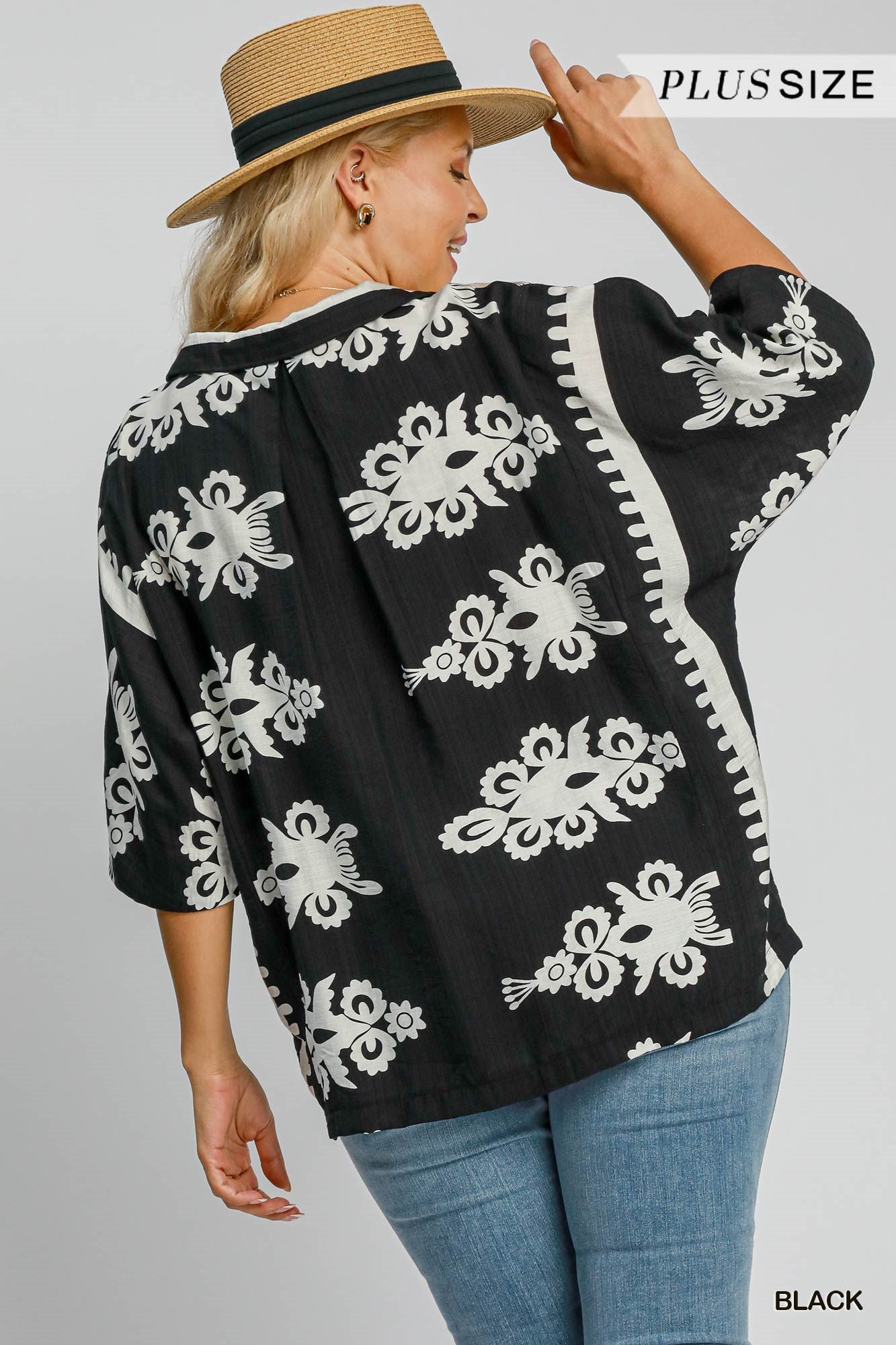 Black Border Print Top (P)