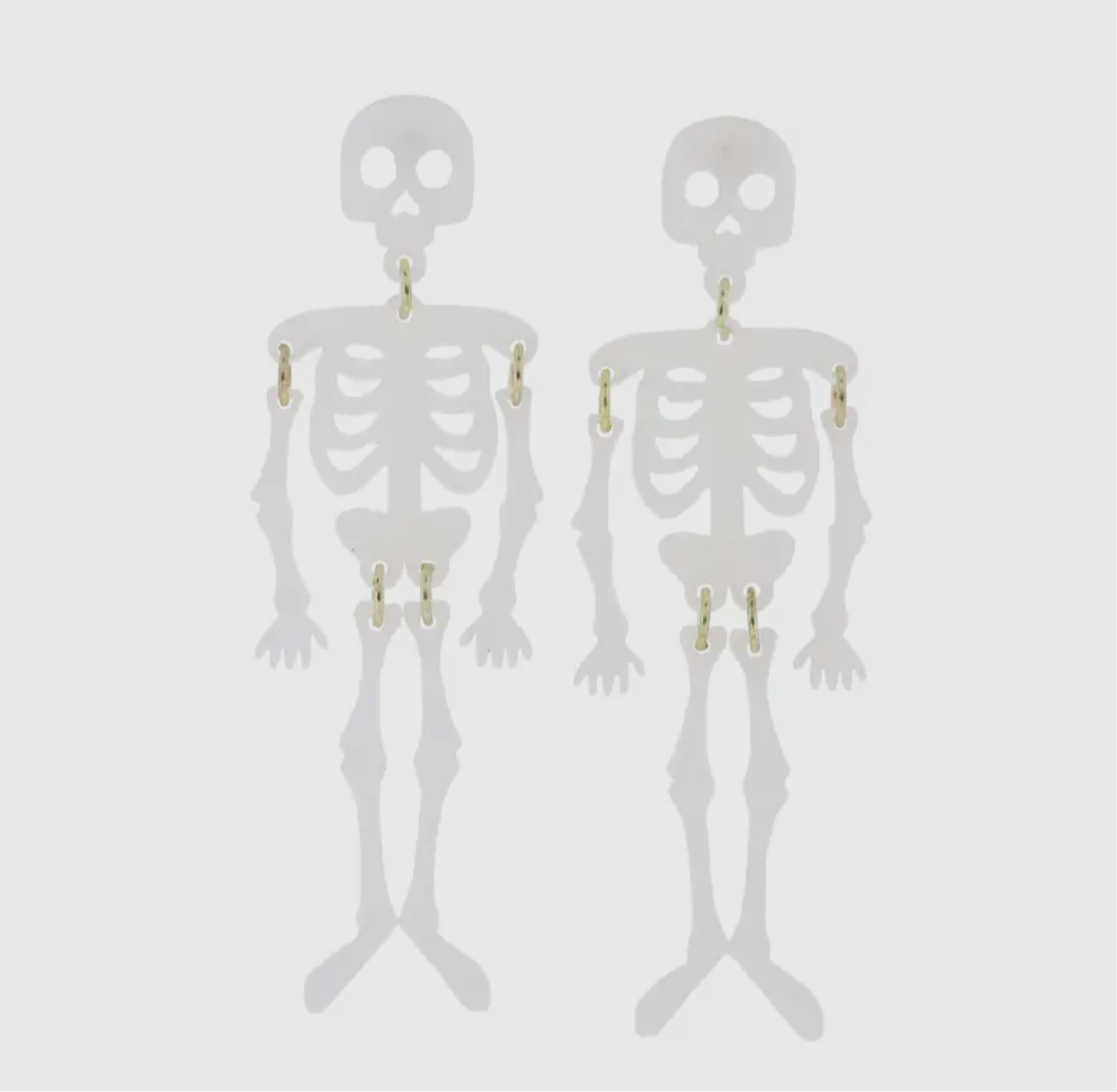 Glow In The Dark Skeleton Earrings
