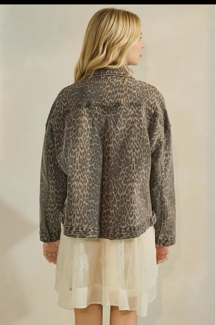 Leopard Denim Jacket