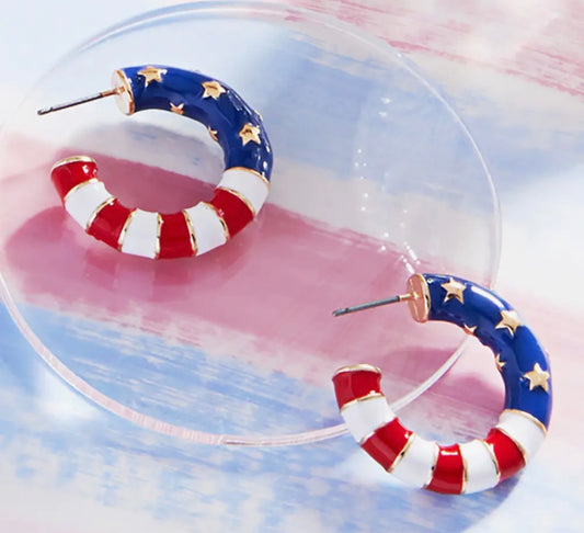 Flag Hoop Earrings
