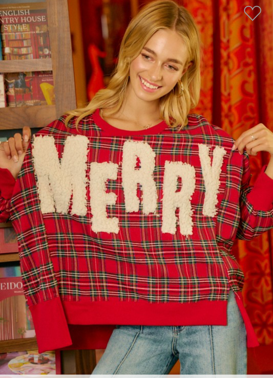 Red Plaid “Merry” Top