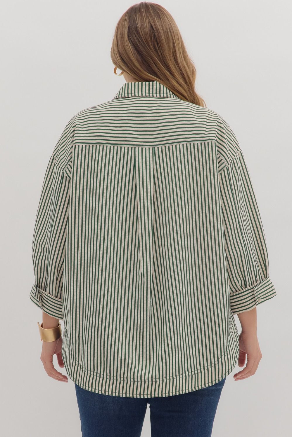 Green and White Striped Top (P)