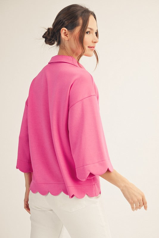 Pink Scalloped Top