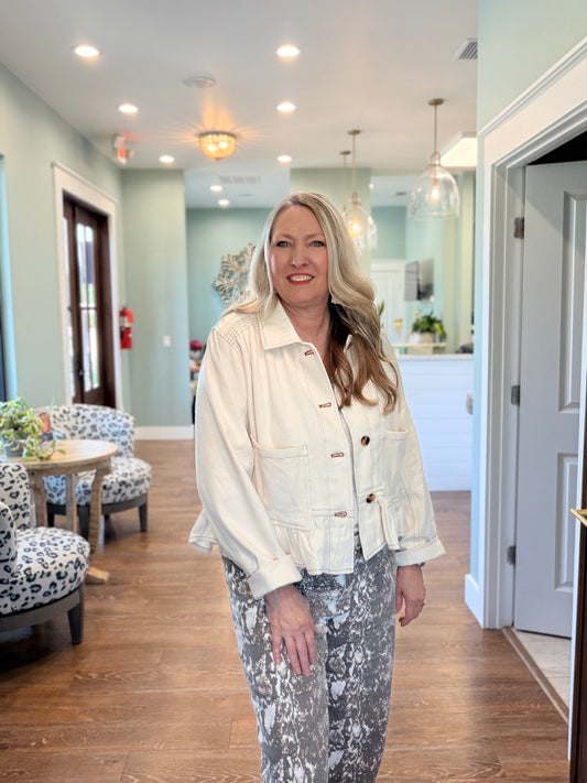 Cream Ruffle Jacket