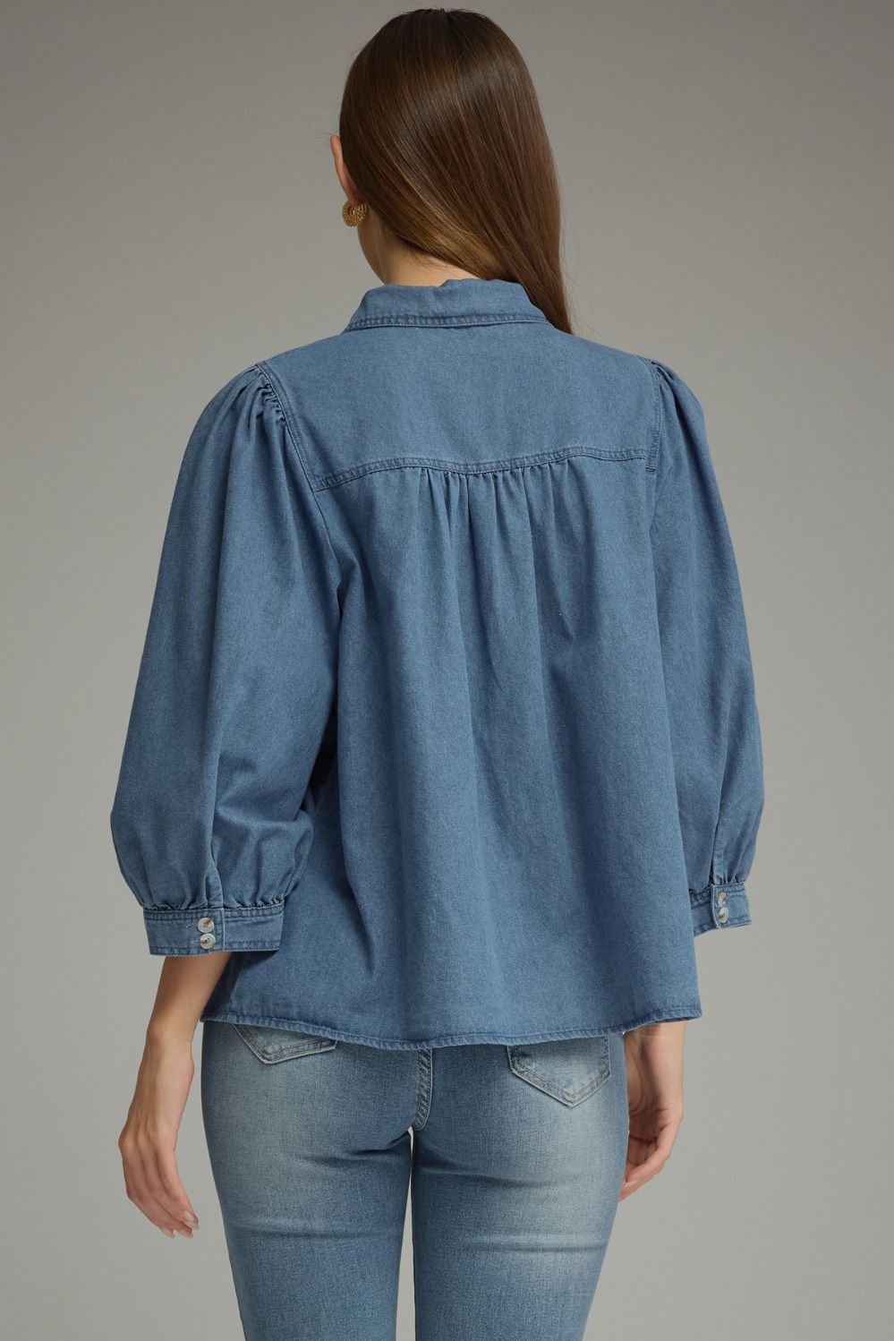 Denim 3/4 Sleeve Top