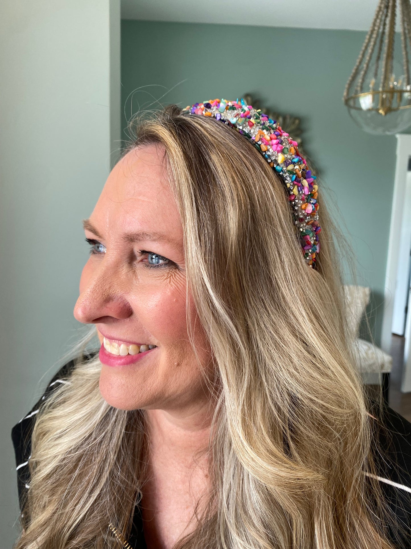 Multicolor and Gunmetal Headband