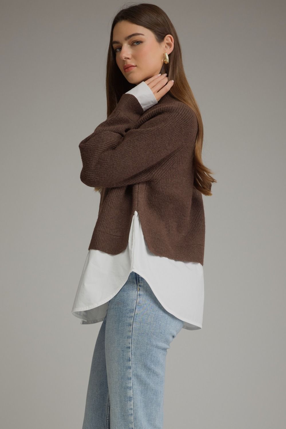 Brown Layered Sweater