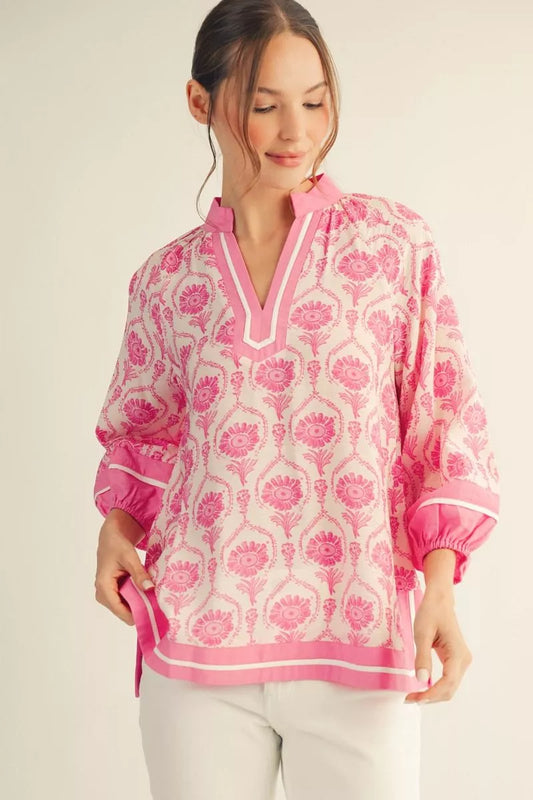 Pink Paisley Top