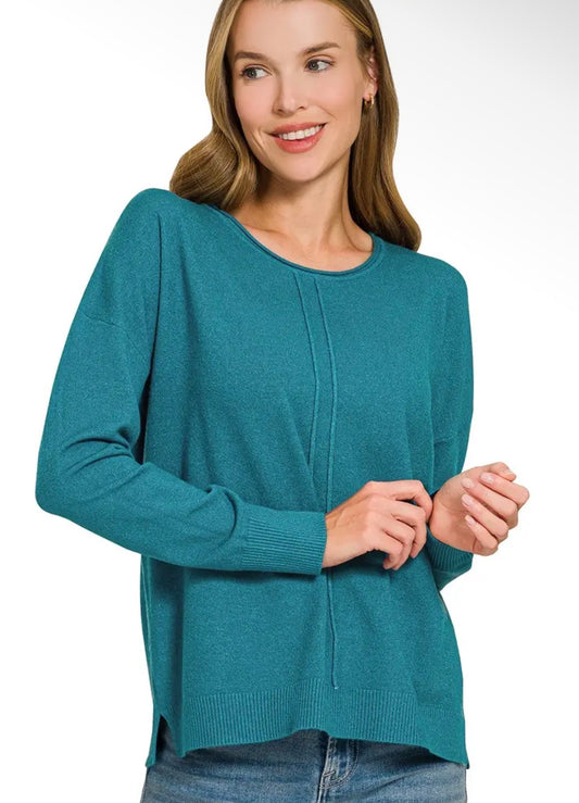 Teal Round Neck Sweater