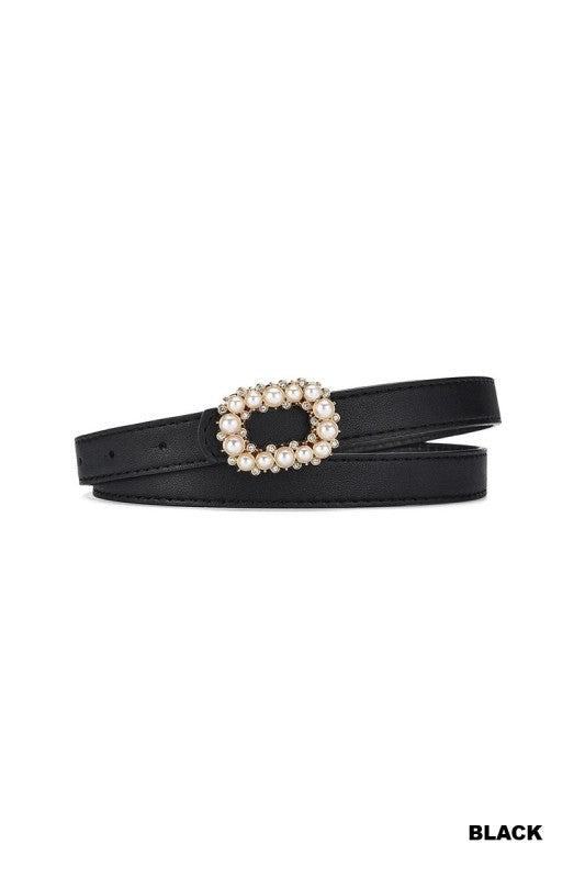 Pearl Buckle Fashion Belt