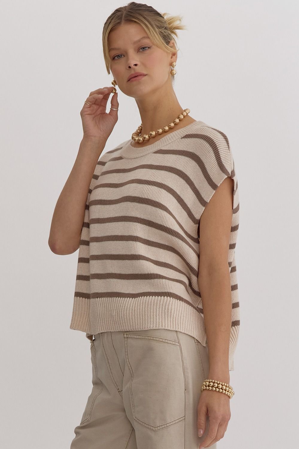 Oatmeal Striped Sweater