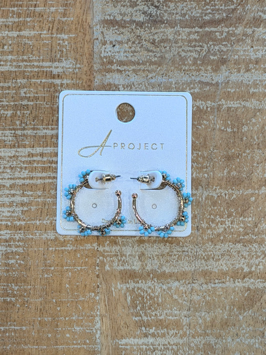 Tiffany Blue Twist Hoops