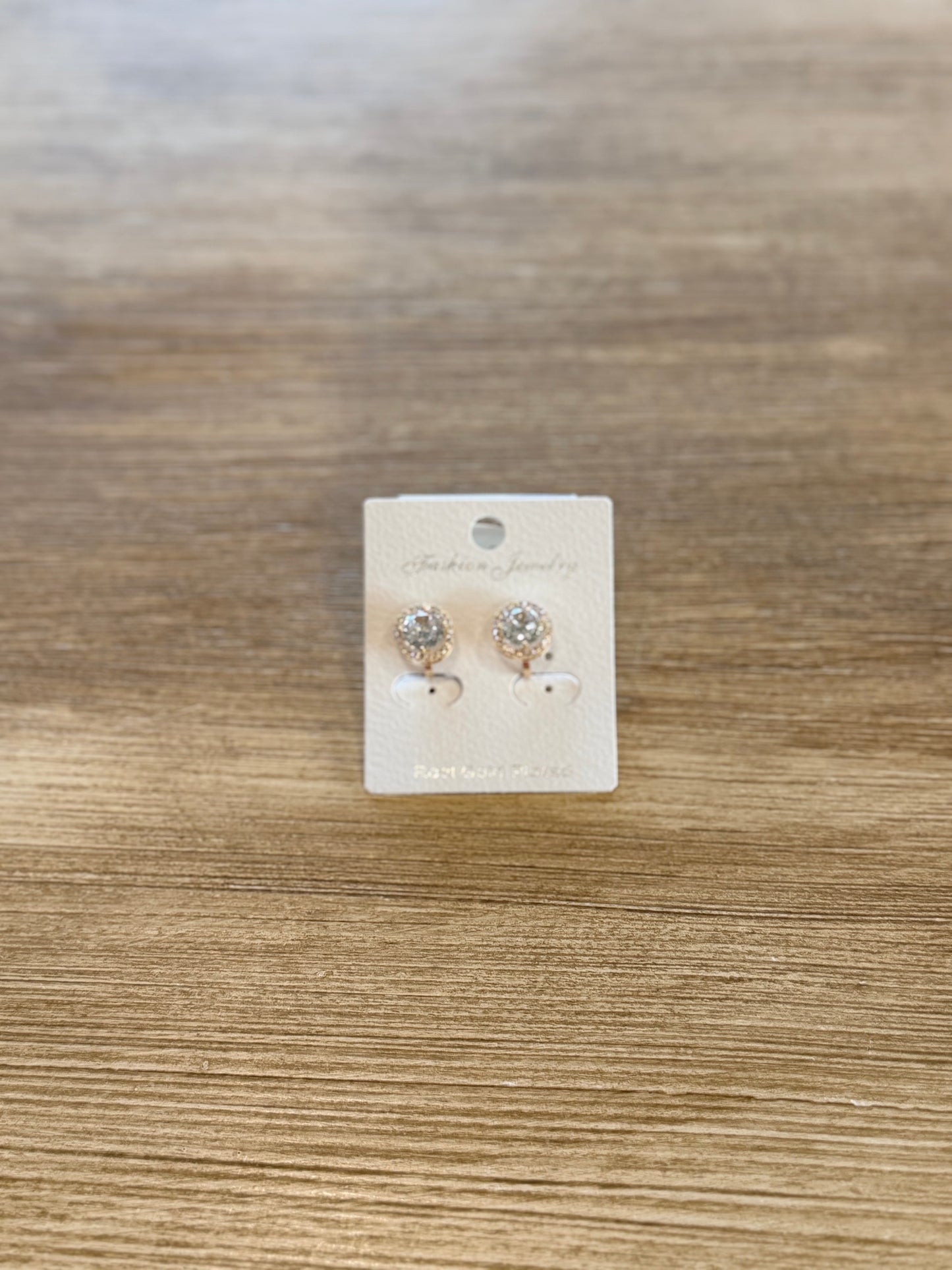 Clear Stone Clip Earrings