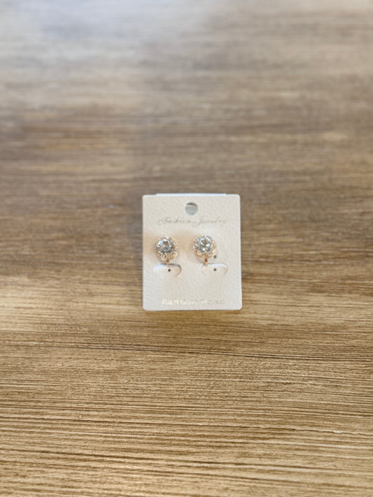 Clear Stone Clip Earrings