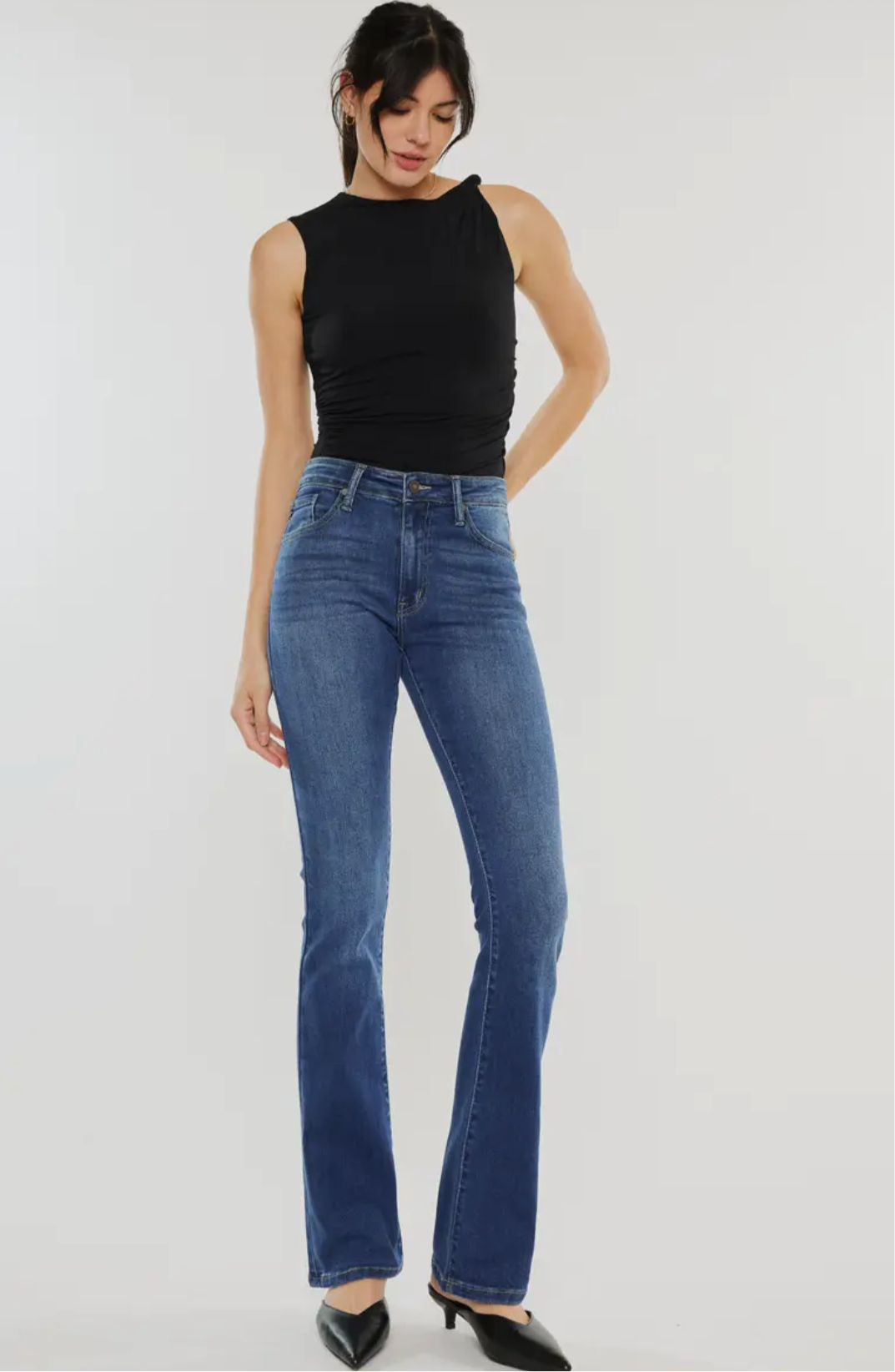 High Rise Boot Cut Medium Wash Denim Kancan Jeans