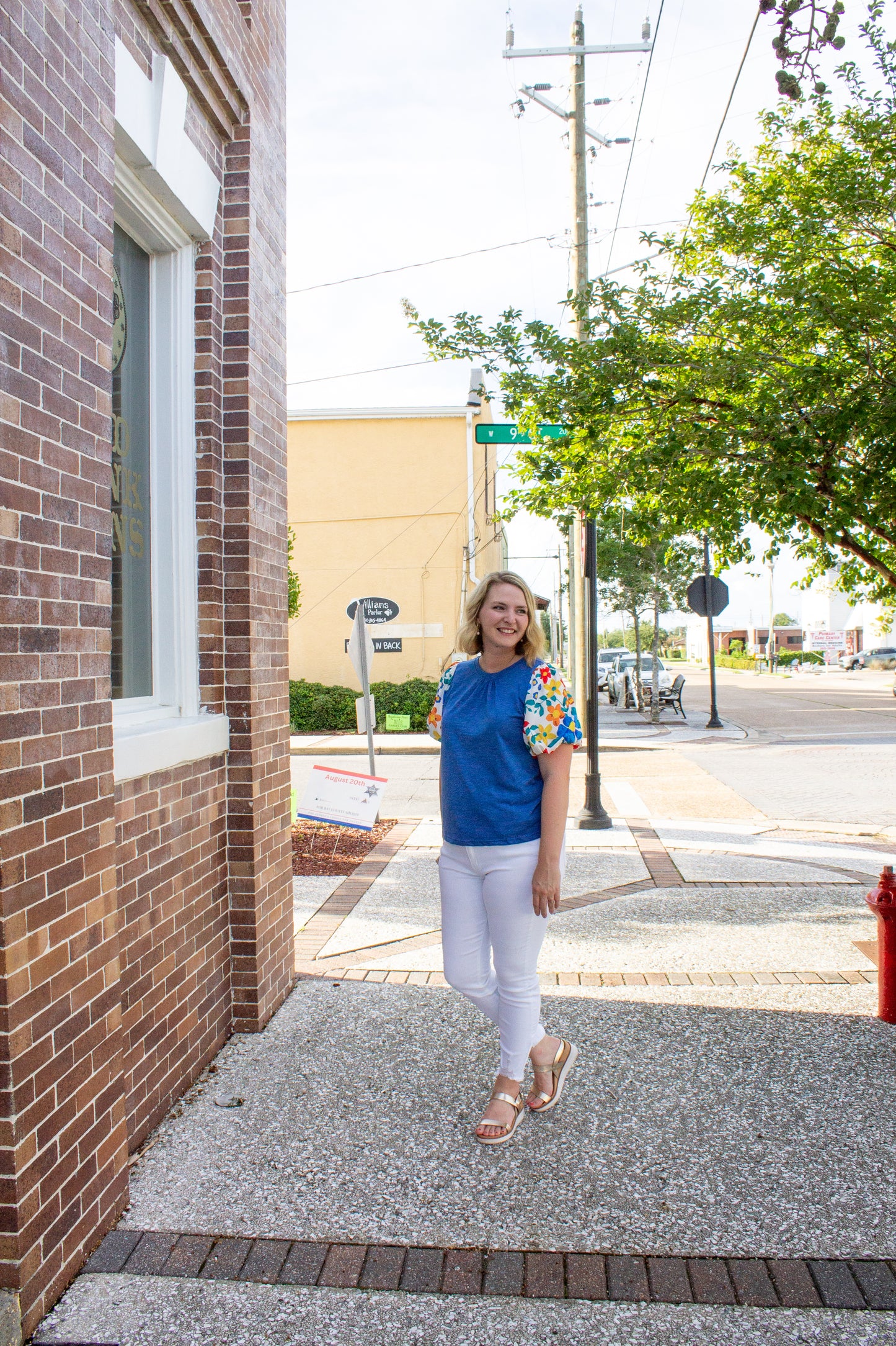 Blue Puff Sleeve Top