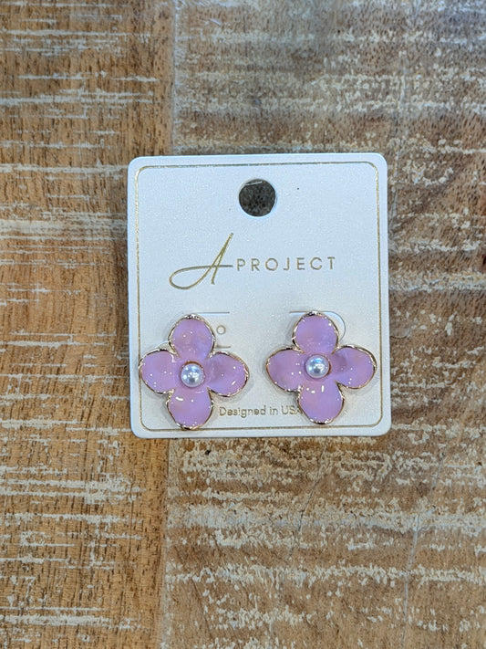 Lavender Floral Earring