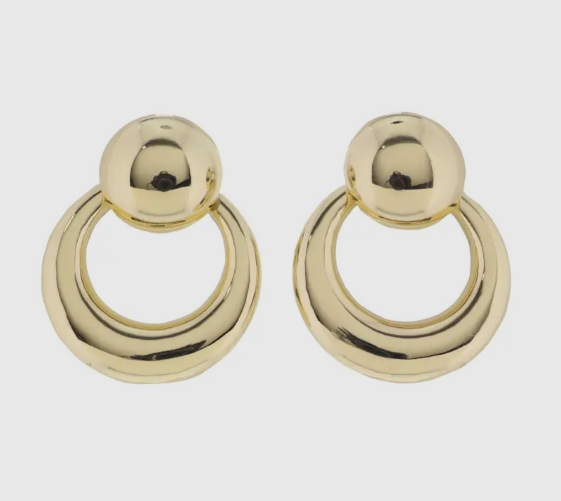 Gold Doorknocker Hoops