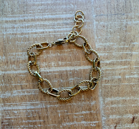 Rope and Gold Loop Bracelet
