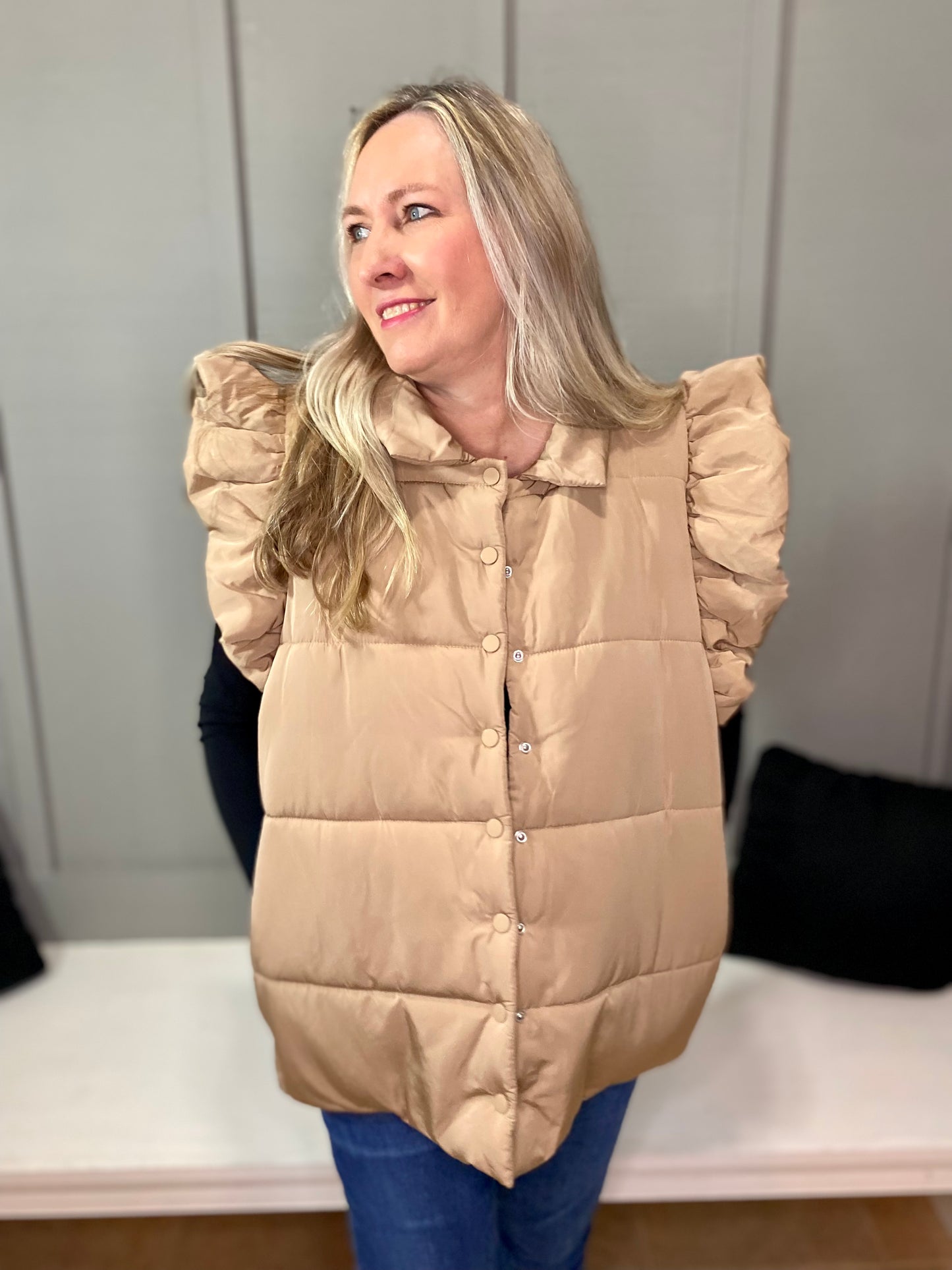 Flutter Sleeve Puffer Vest