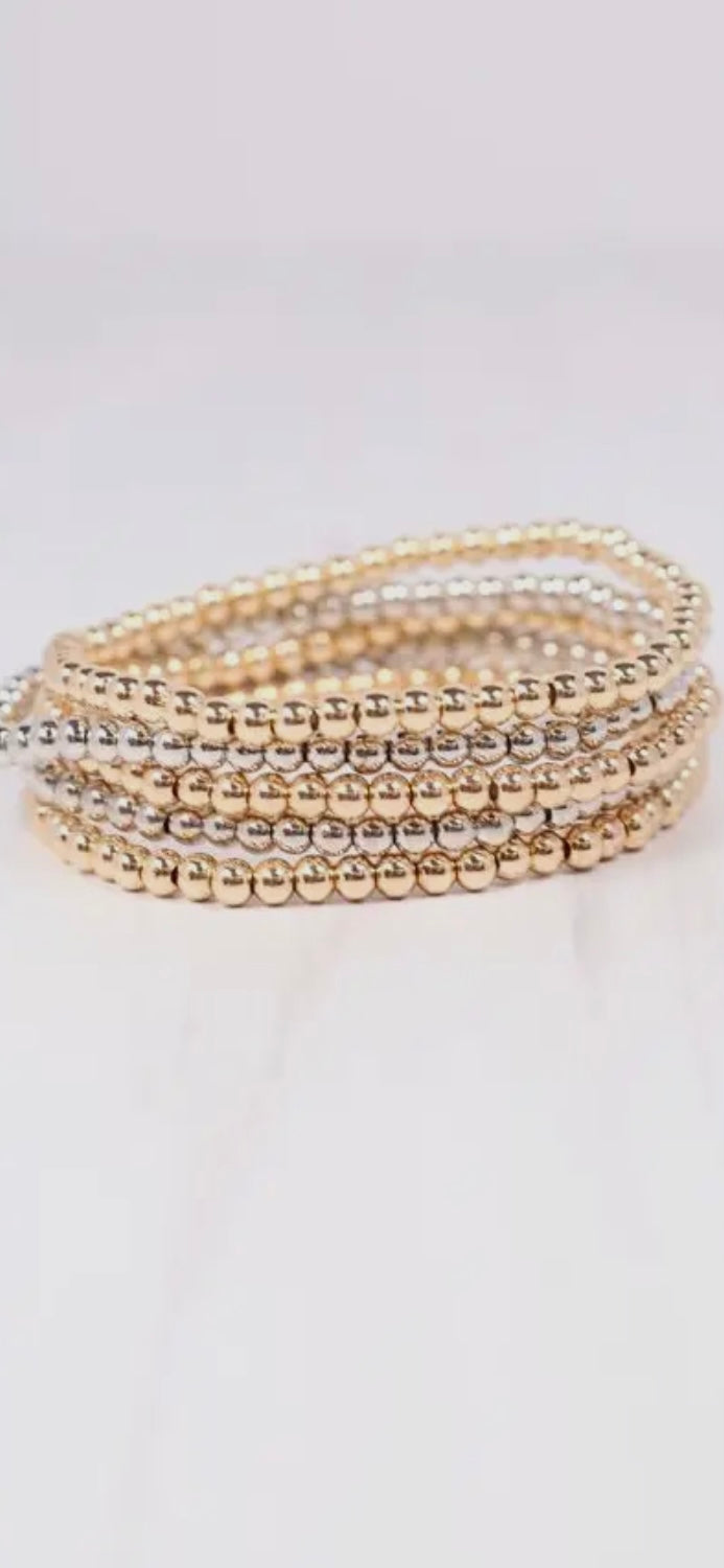 Gold and Silver Bracelet Stack