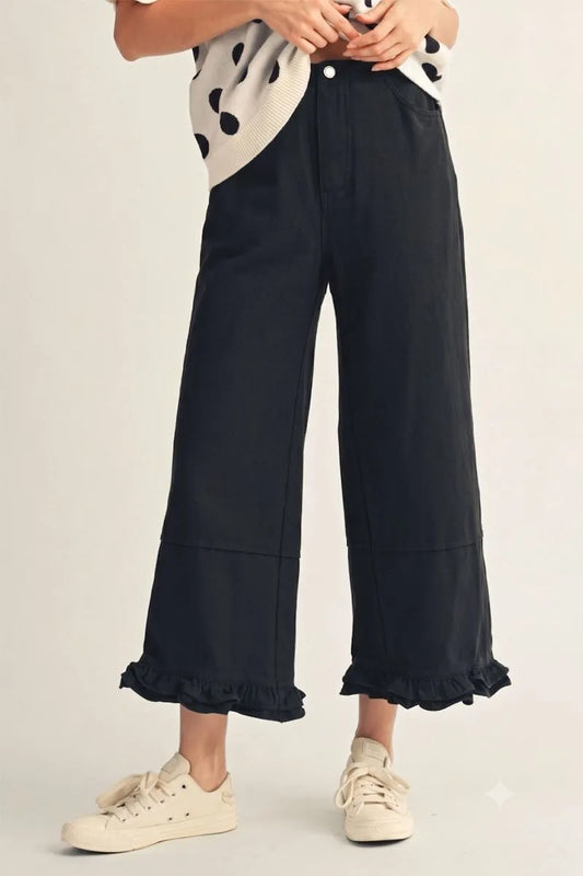 Black Ruffle Pants