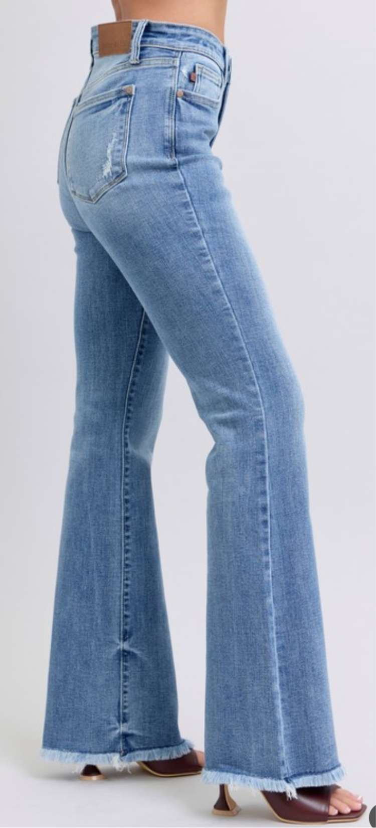 Judy Blue High Rise Boot Cut Frayed Hem Jeans