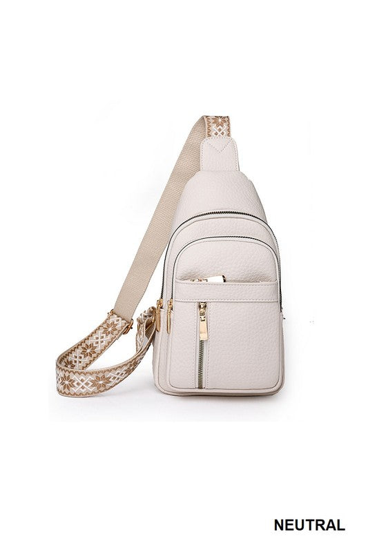 Cream Vegan Leather Crossbody