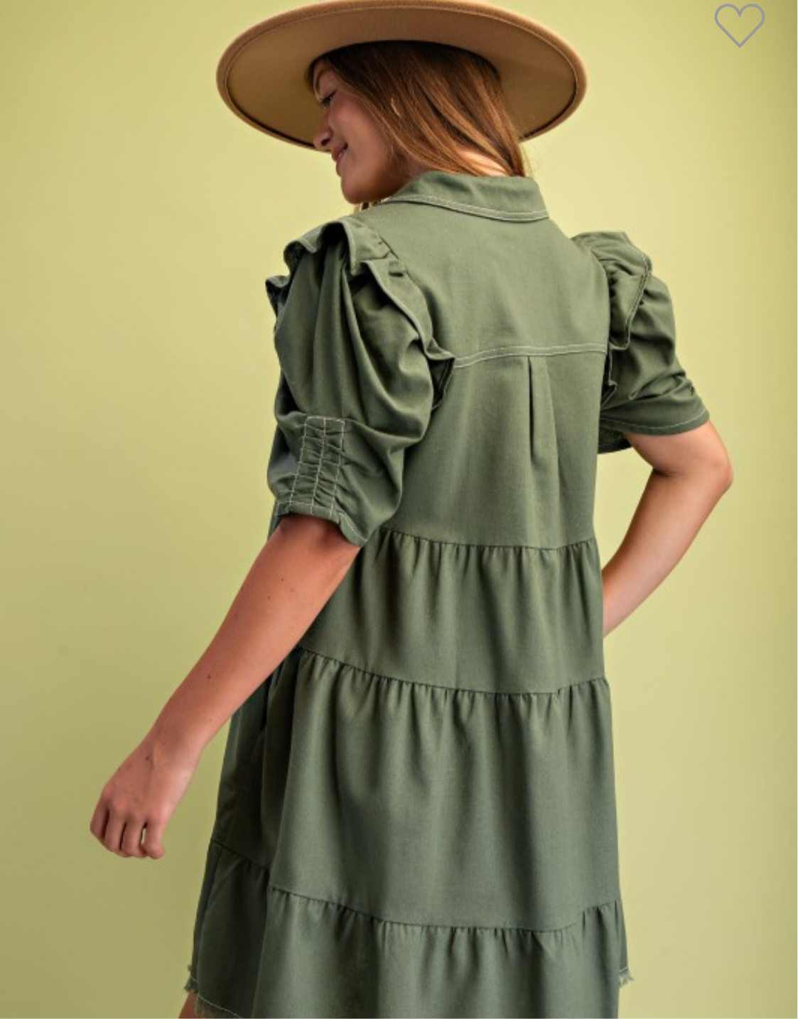 Olive Linen Shirtdress