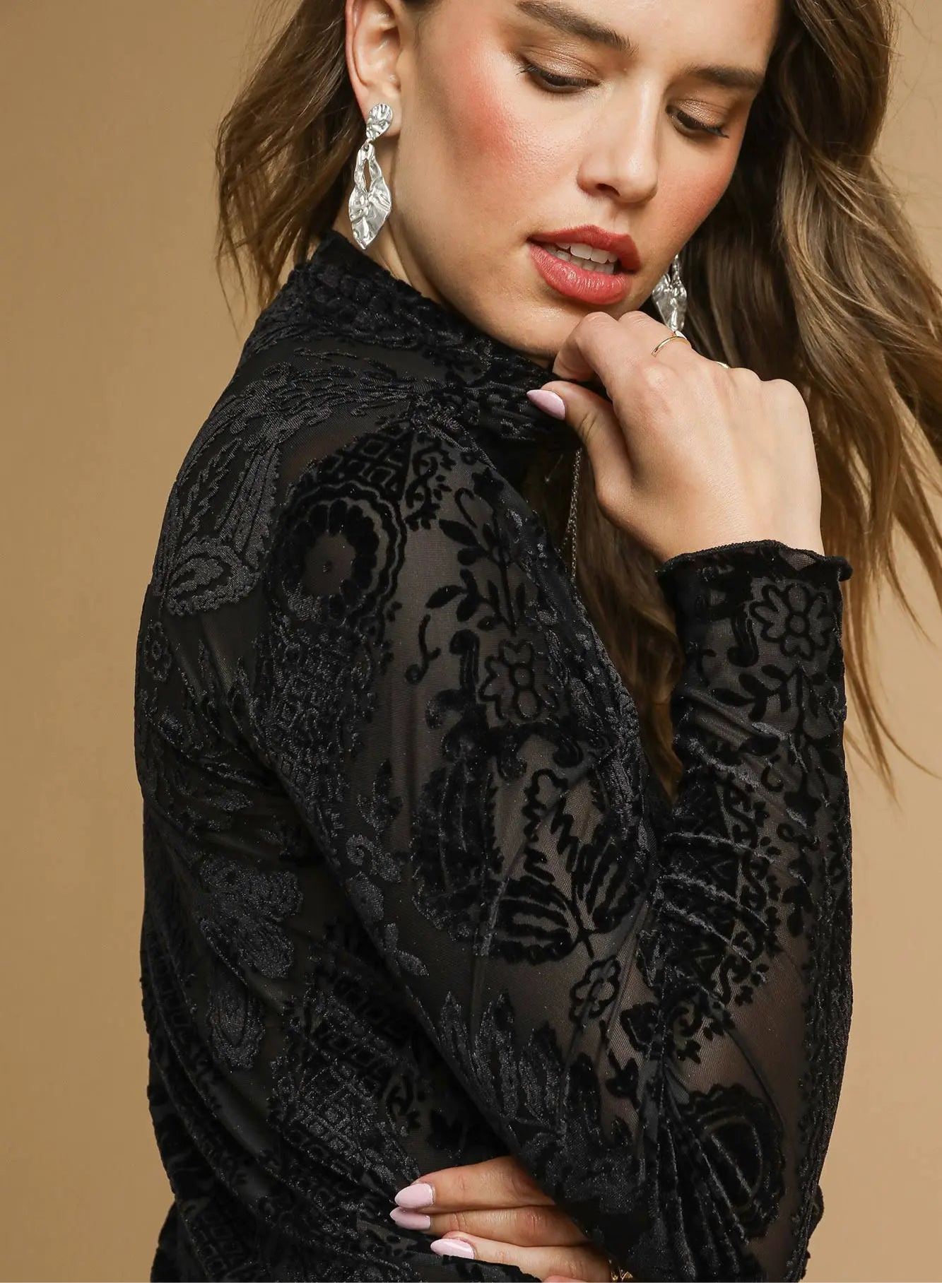 Sheer Velvet Burnout Top