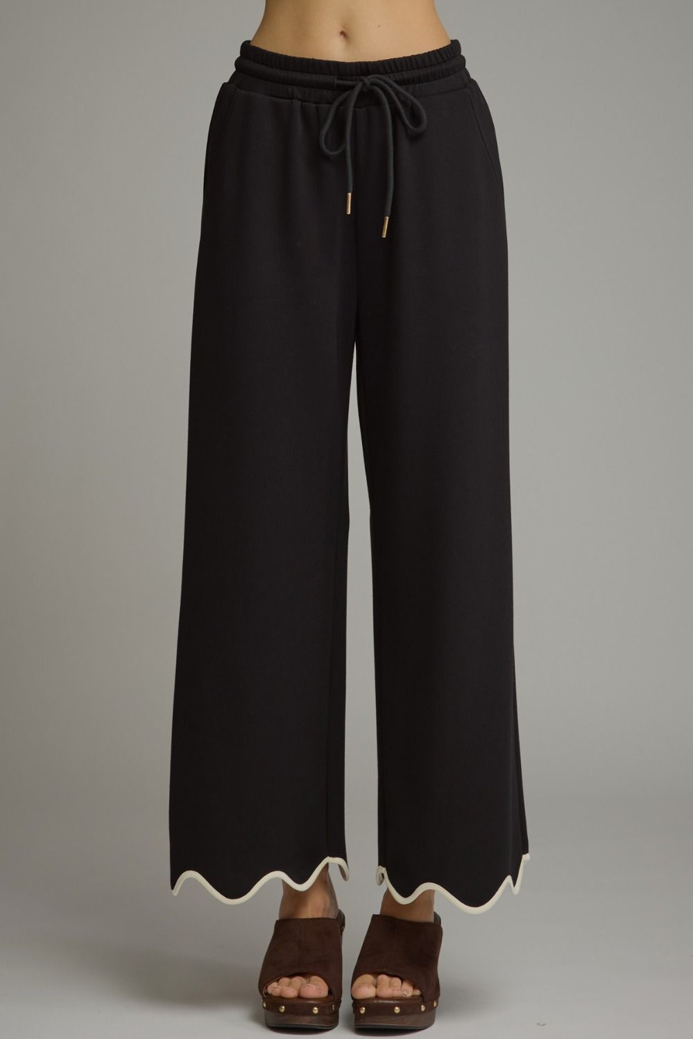 Black & White Scalloped Pants