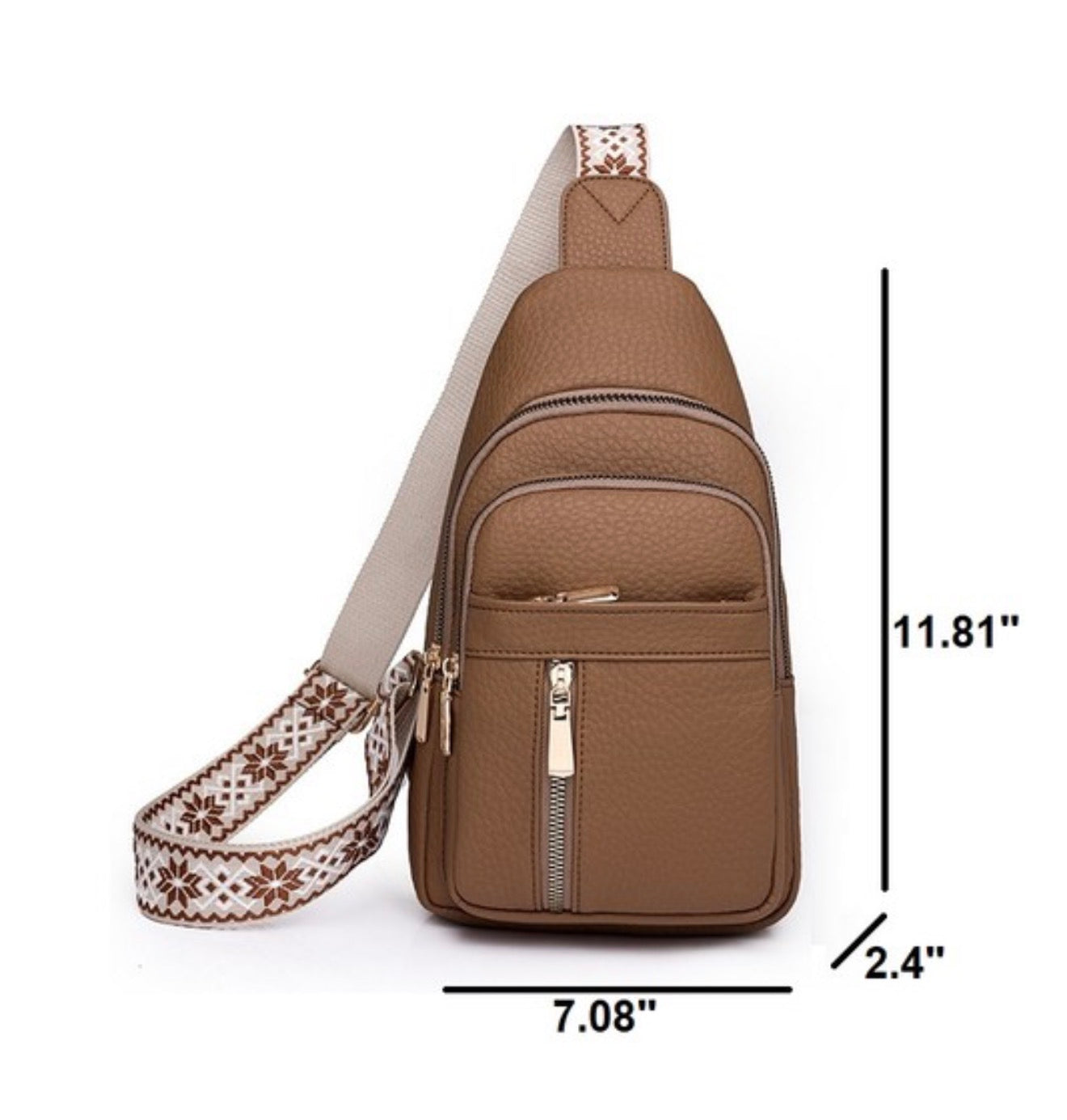 Neutral Vegan Leather Crossbody