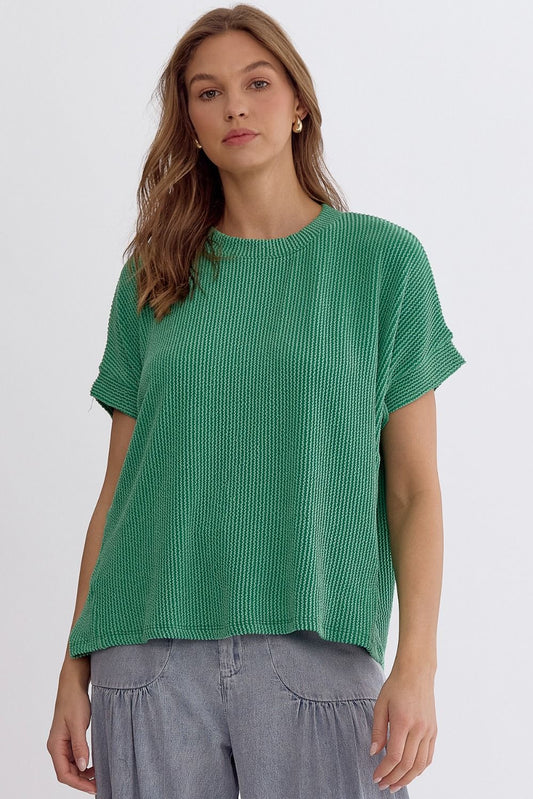 Green Ribbed Shirt