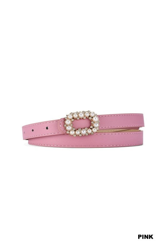 Pearl Buckle Fashion Belt