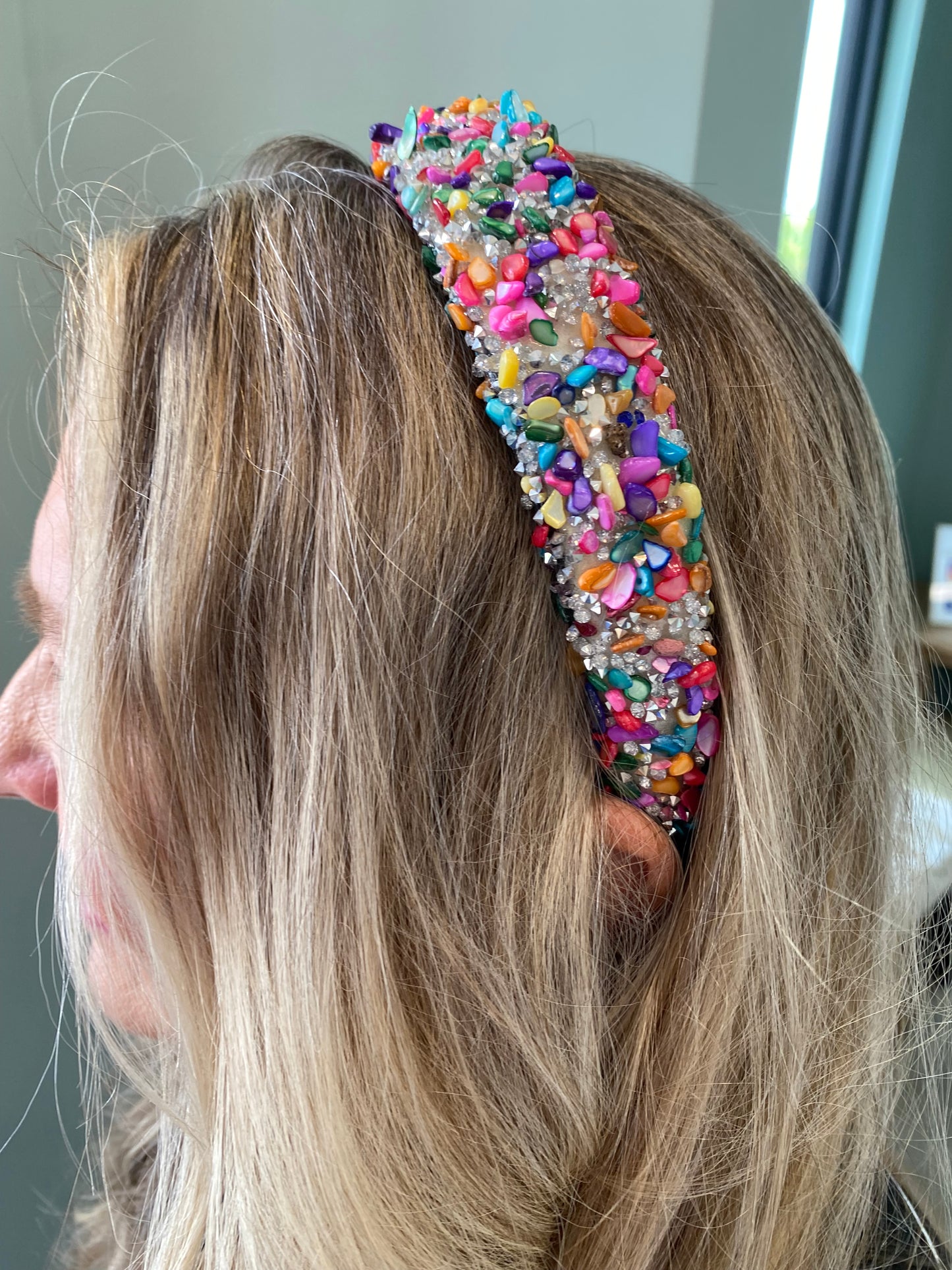 Multicolor and Gunmetal Headband