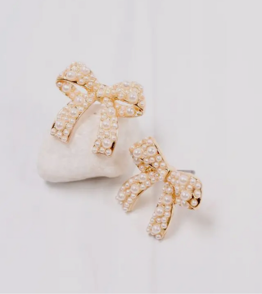 Pearl Bow Earrings