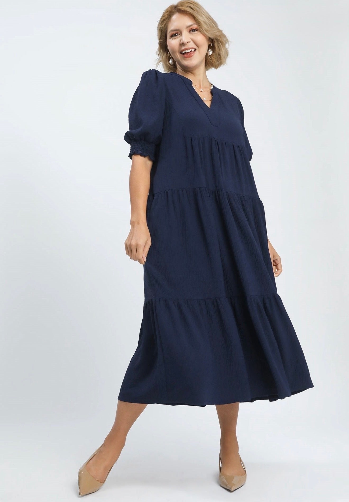 Navy Tiered Dress (2)