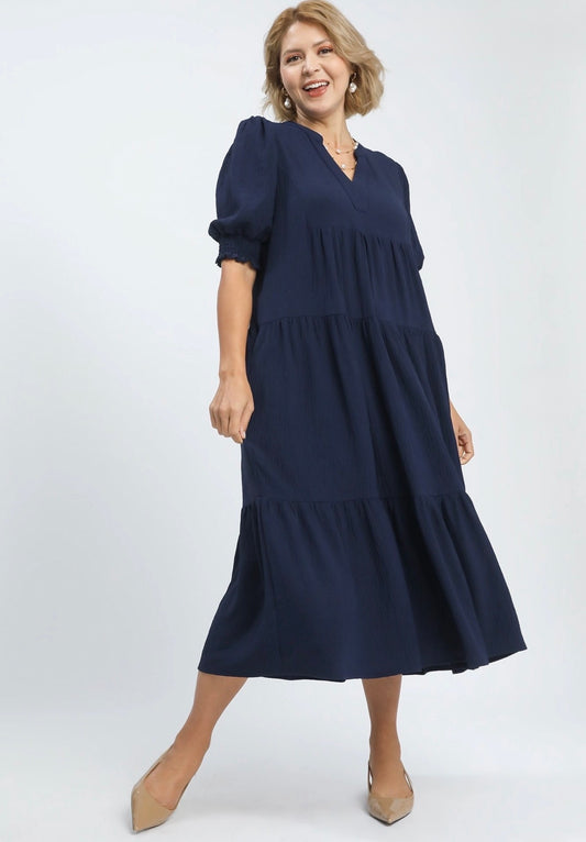 Navy Tiered Dress (2)