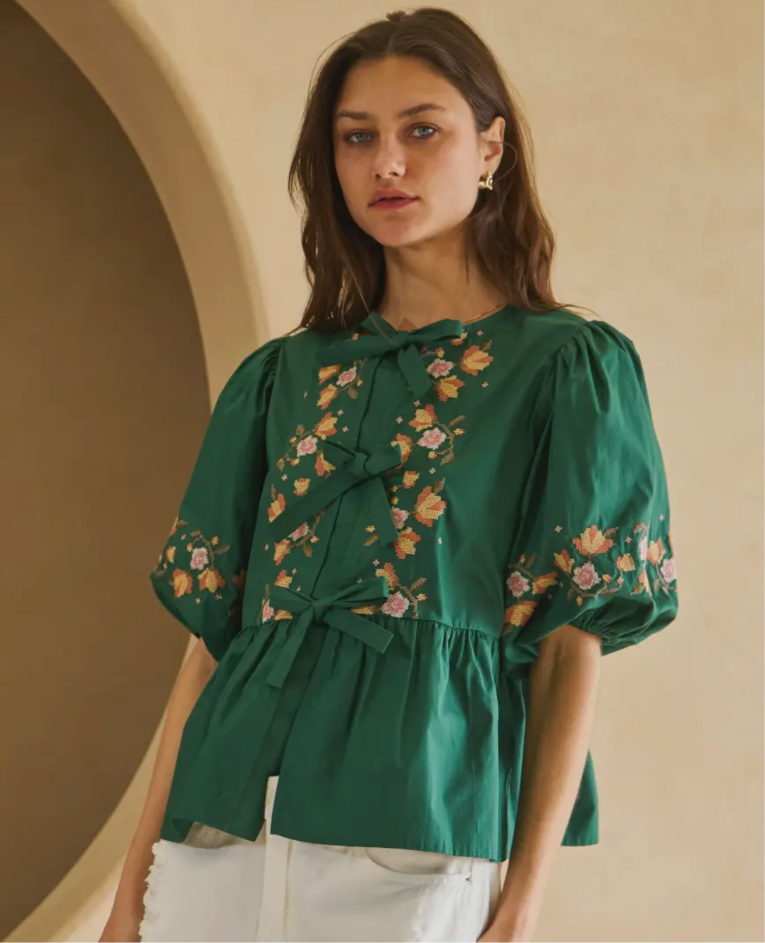 Hunter Cross-stitch Top