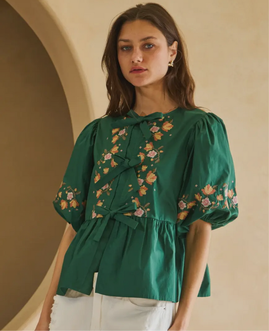 Hunter Cross-stitch Top