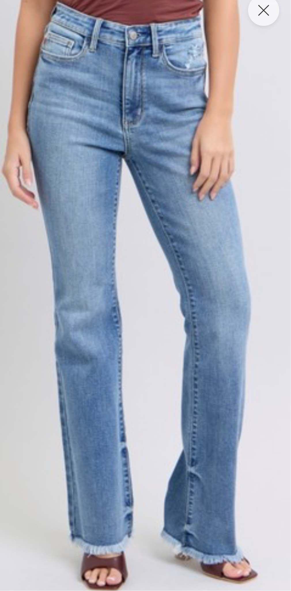 Judy Blue High Rise Boot Cut Frayed Hem Jeans